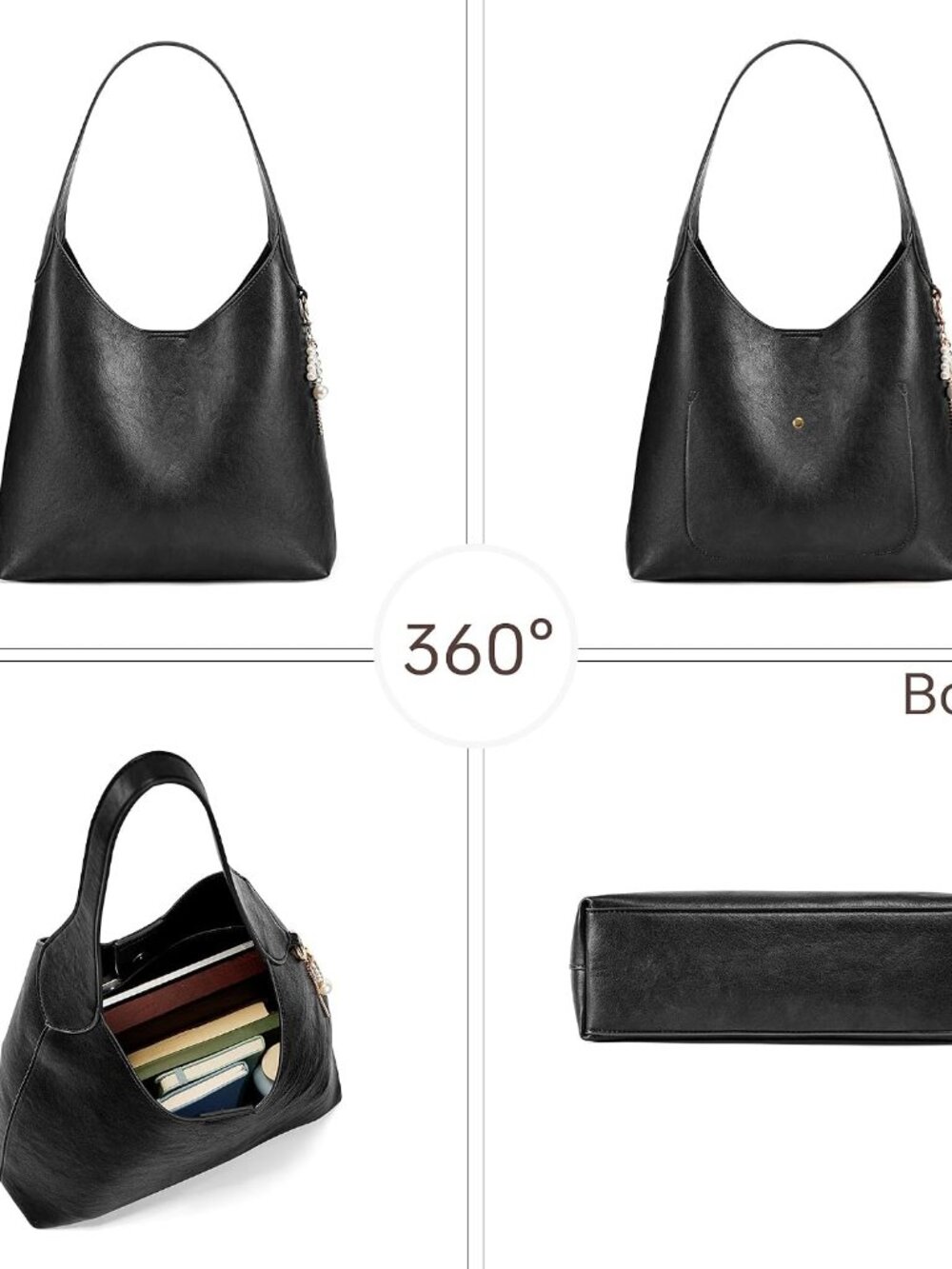 Hobo Bag Slouchy Shoulder Bag Leather Hobo Bags For Women Women's Hobo Bags Faux View 6